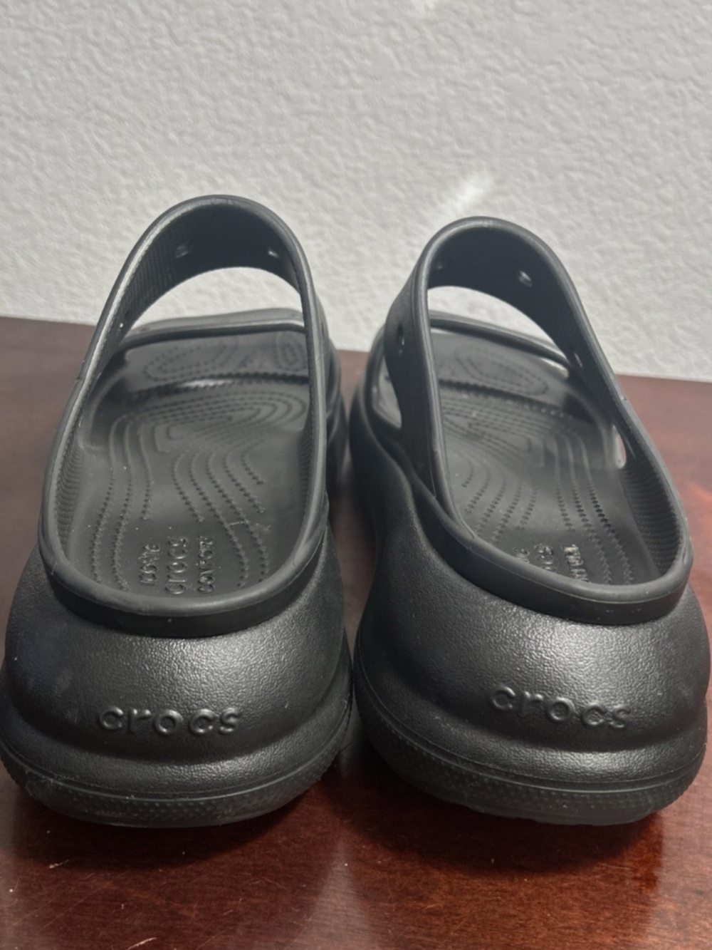 CROCS CLASSIC CRUSH Platform SANDALS 2 Strap 207670-001 BLACK Unisex US M 8 W 10 - Picture 4 of 7